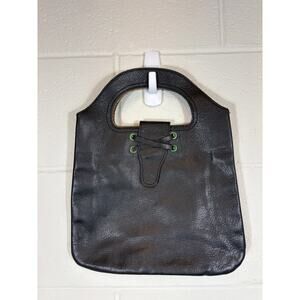 Vintage Diesel Spare Parts Leather Tote Purse Black Structure Minimalist Handbag